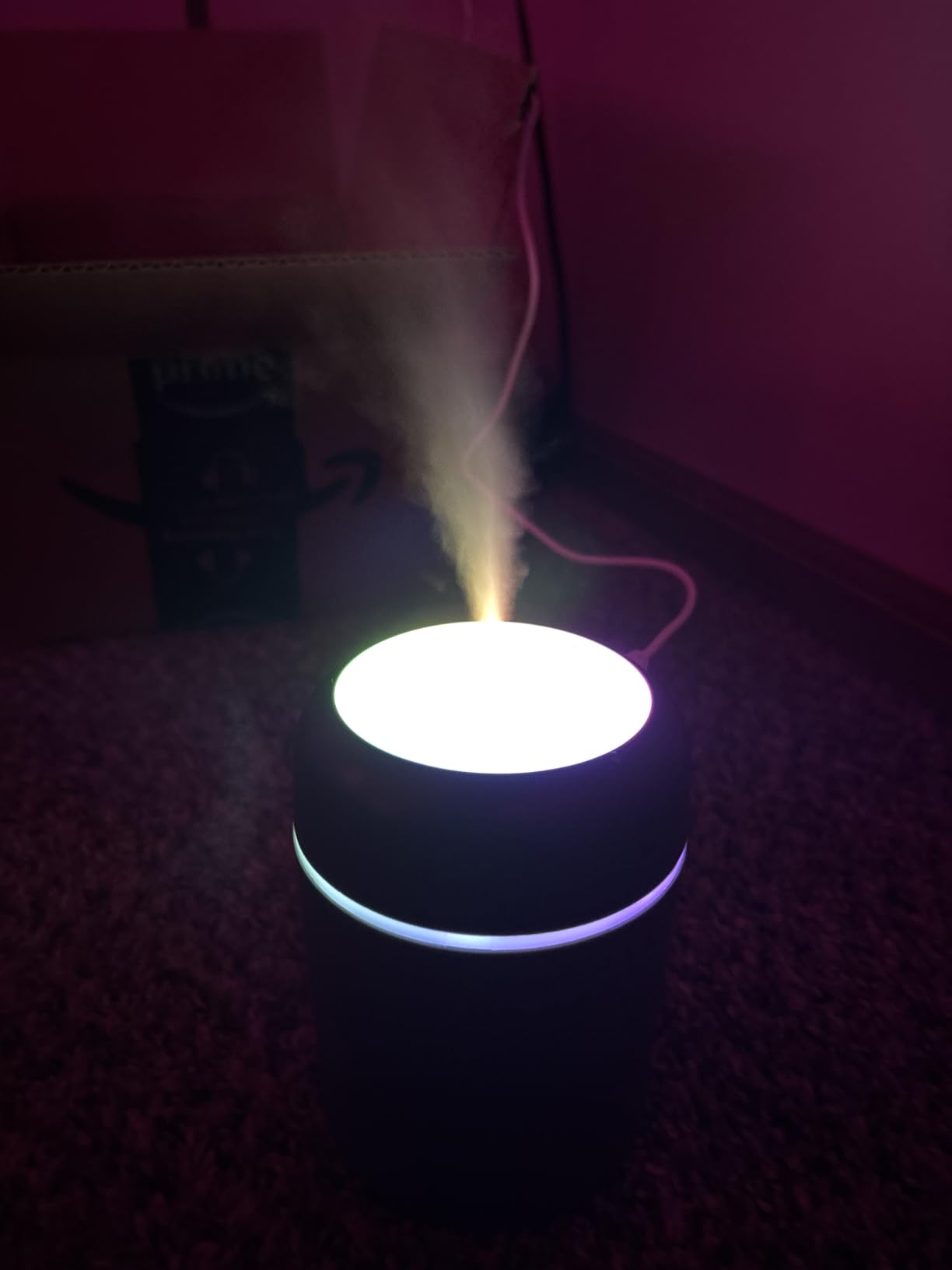 Portable Colorful Cool Mini Humidifier,Aroma Essential USB Personal Desktop Humidifier,. Perfect for Bedroom, Office & Car(300ml, White) (grey) customer photo 2