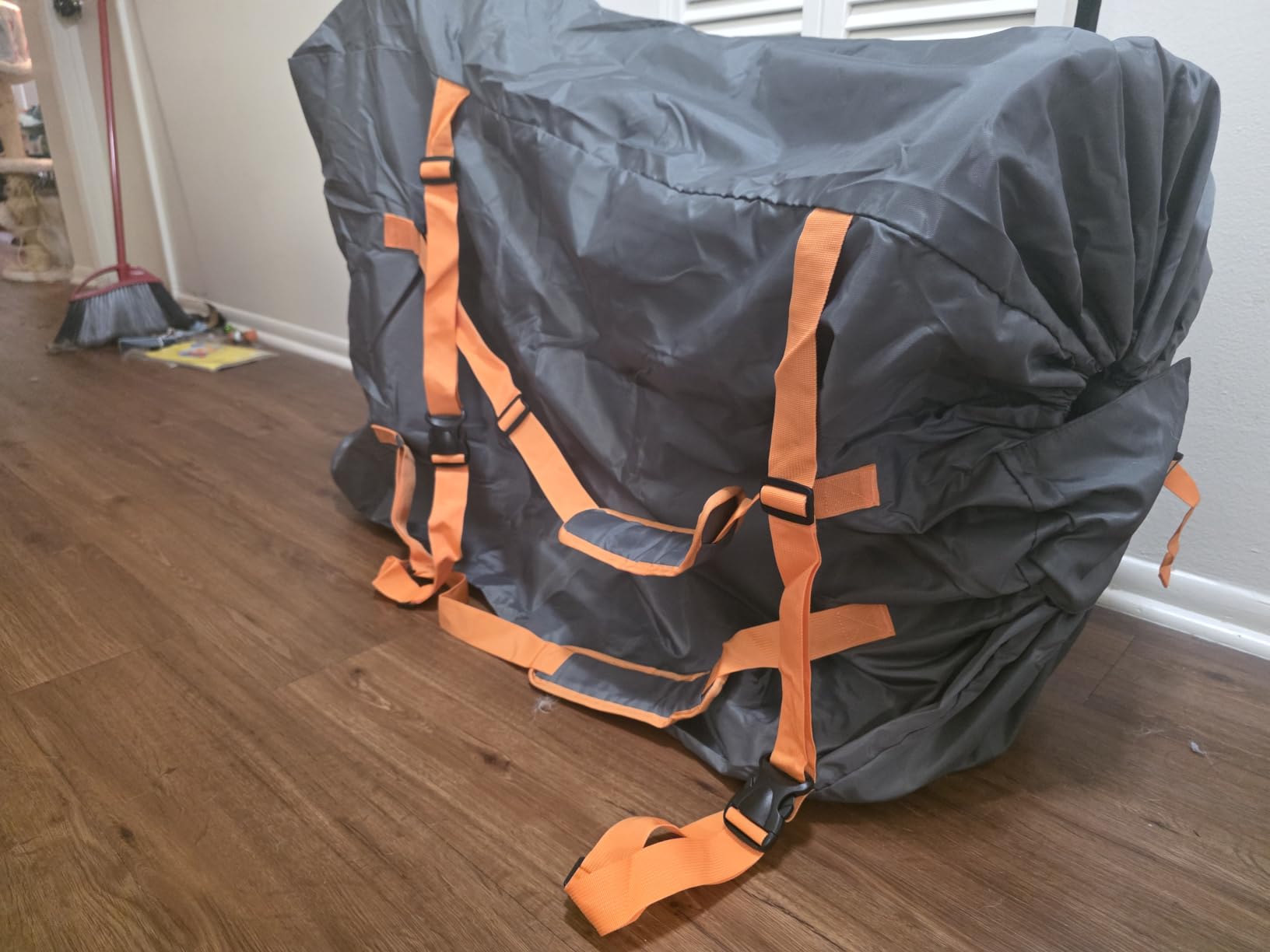 Heavy Duty Single Stroller Gate Check Bag for Airplane Travel [45x20x12 in] – 420D Waterproof Nylon, Padded Backpack Straps | Fits Baby Jogger, UPPAbaby, Graco & Most Single Strollers | NOT for Double customer photo 2