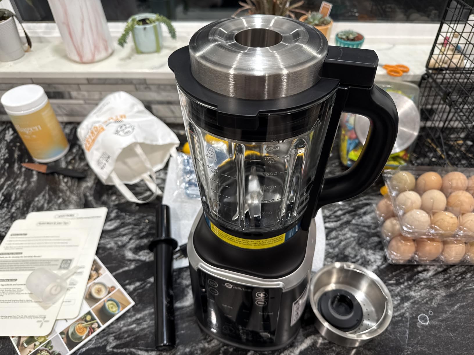 ASTRALSHIP 1500W Professional Glass Blender for Kitchen, Countertop High-Speed Smoothie Maker & Heating Nut Milk Machine - 14 Presets, 9 Speeds, BPA-Free Glass Jar for Hot Soups, Slushie customer photo 2