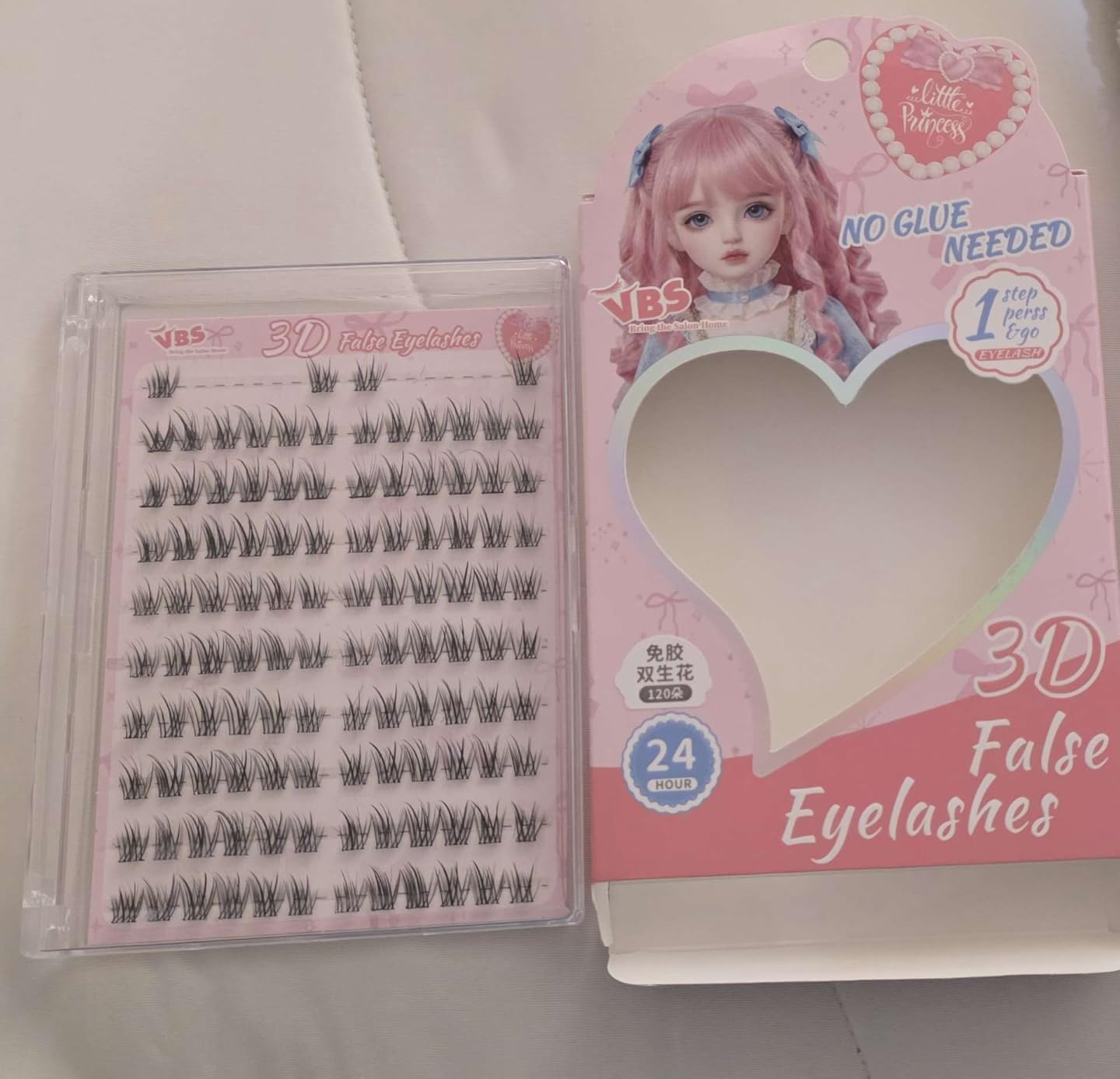3D No Glue False Eyelashes for Teen Girls – Press & Go Cluster Lashes Beginners Friendly, 24H Hold Wispy Fluffy Lashes, Bigger Brighter Doll Eyes, Kawaii Sweet Aesthetic for School Prom Party customer photo 2