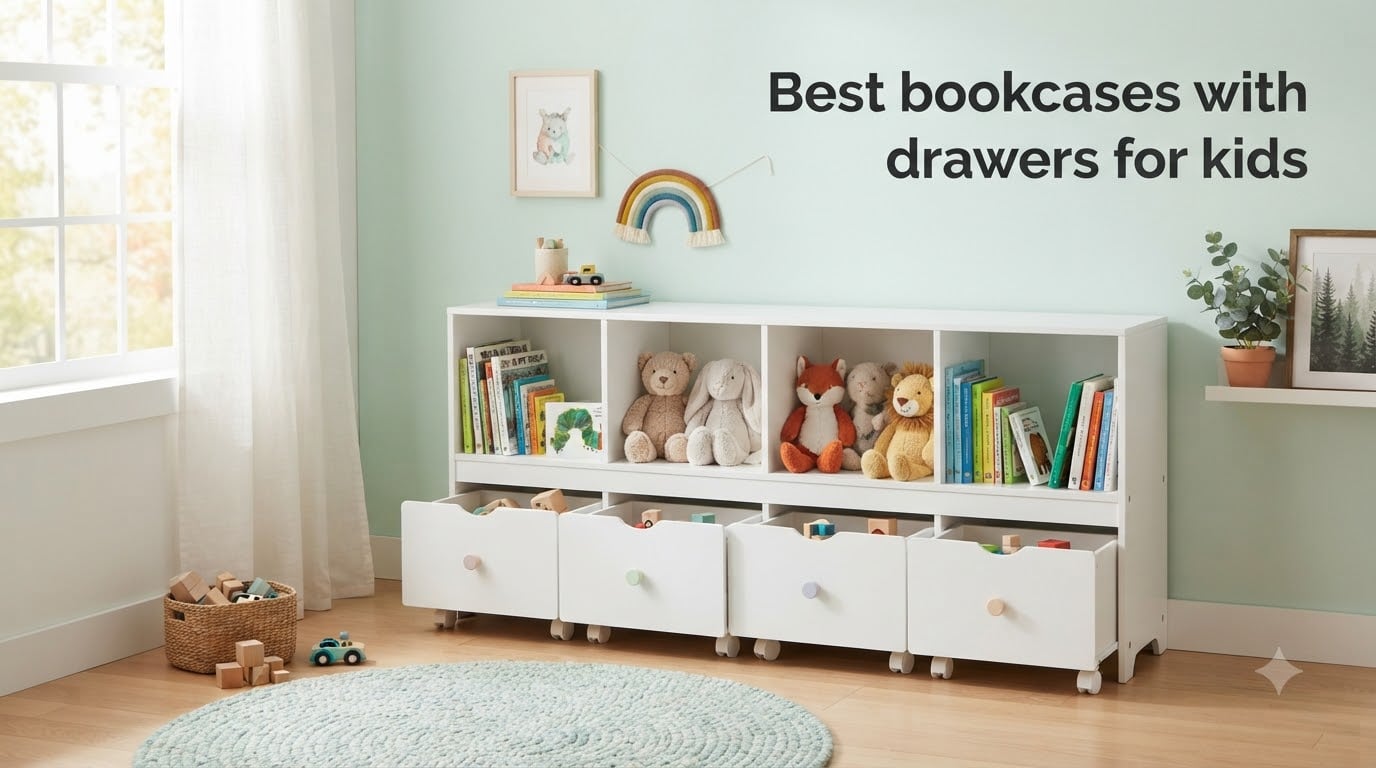 Best bookcases with drawers for kids