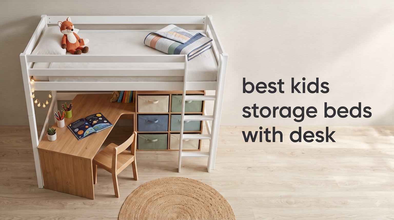 best kids storage beds with desk