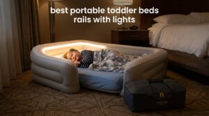 best portable toddler beds rails with lights