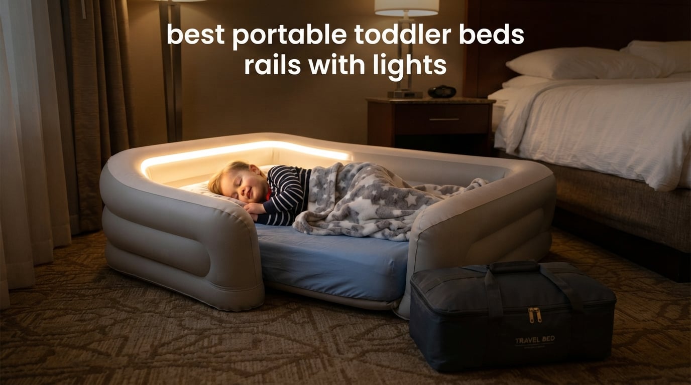 best portable toddler beds rails with lights
