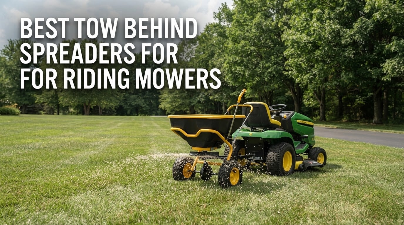 best tow behind spreaders for riding mowers