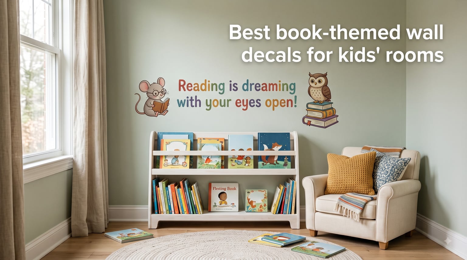 Best book-themed wall decals for kids' rooms