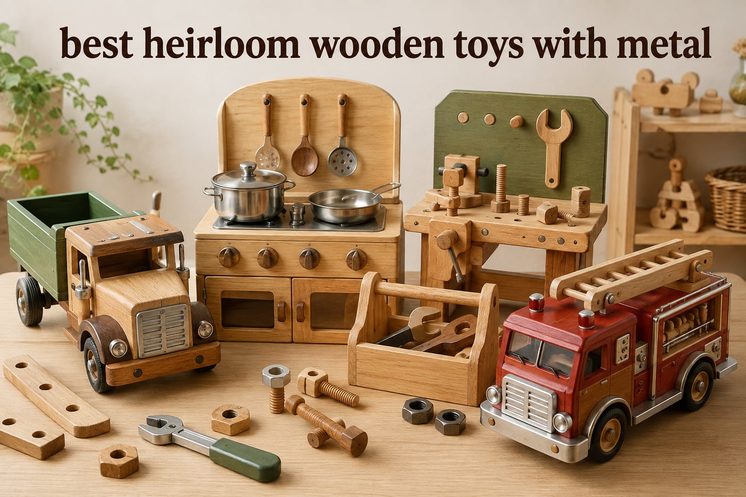 best heirloom wooden toys with metal