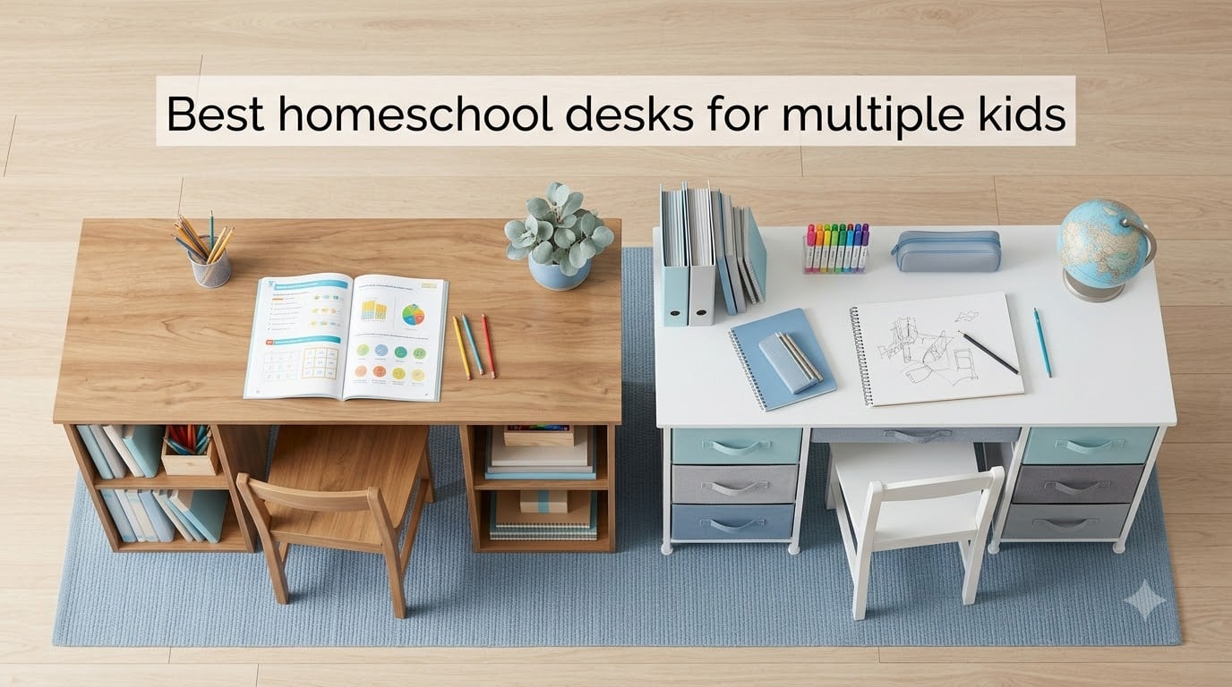 Best homeschool desks for multiple kids