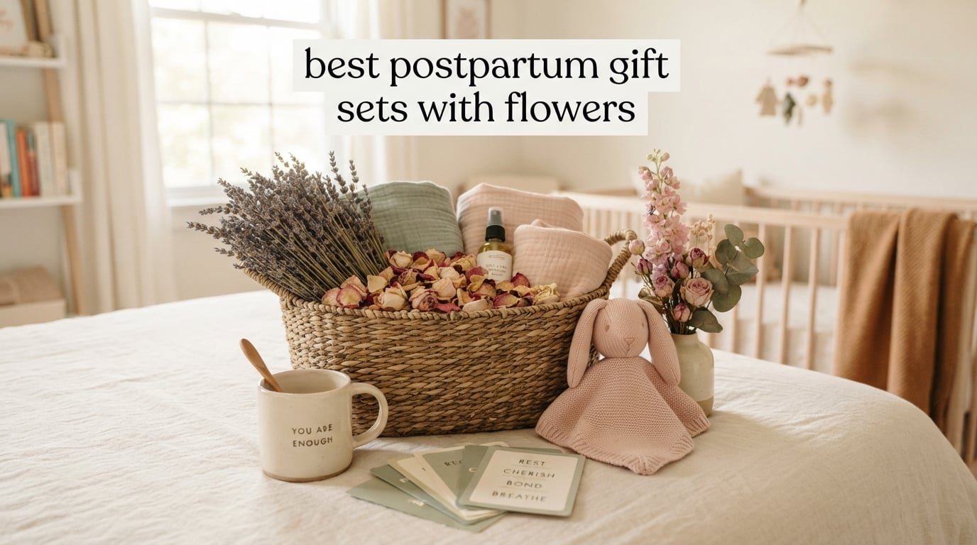 best postpartum gift sets with flowers