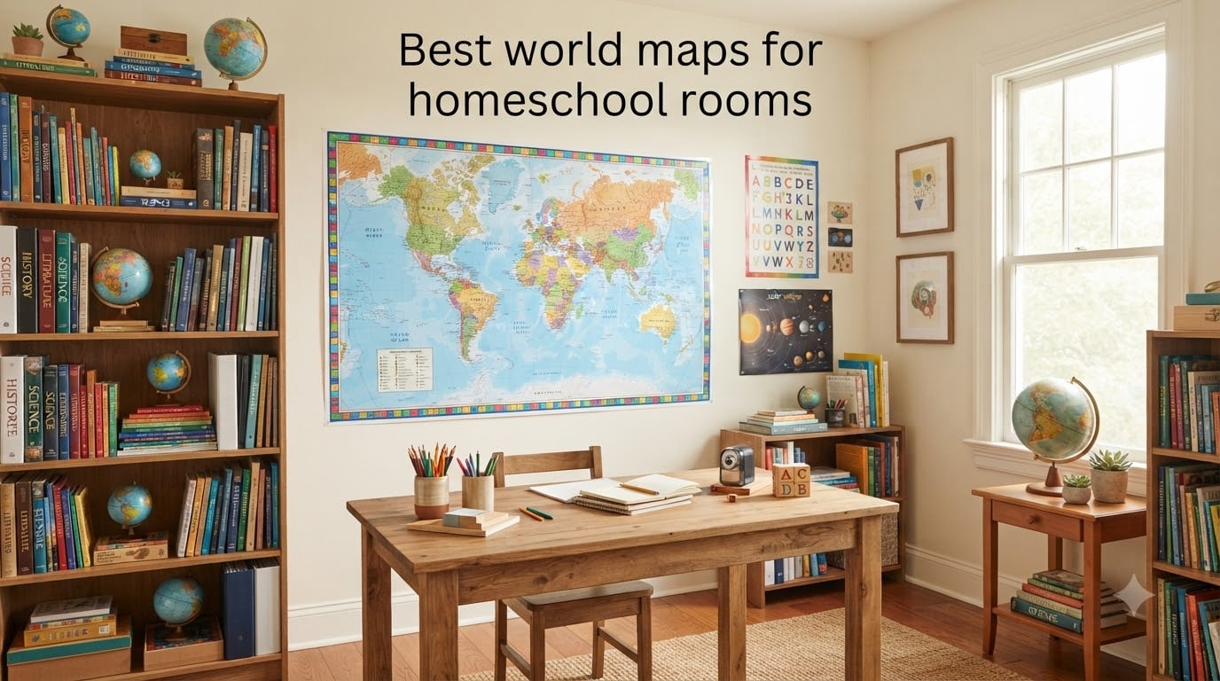 Best world maps for homeschool rooms
