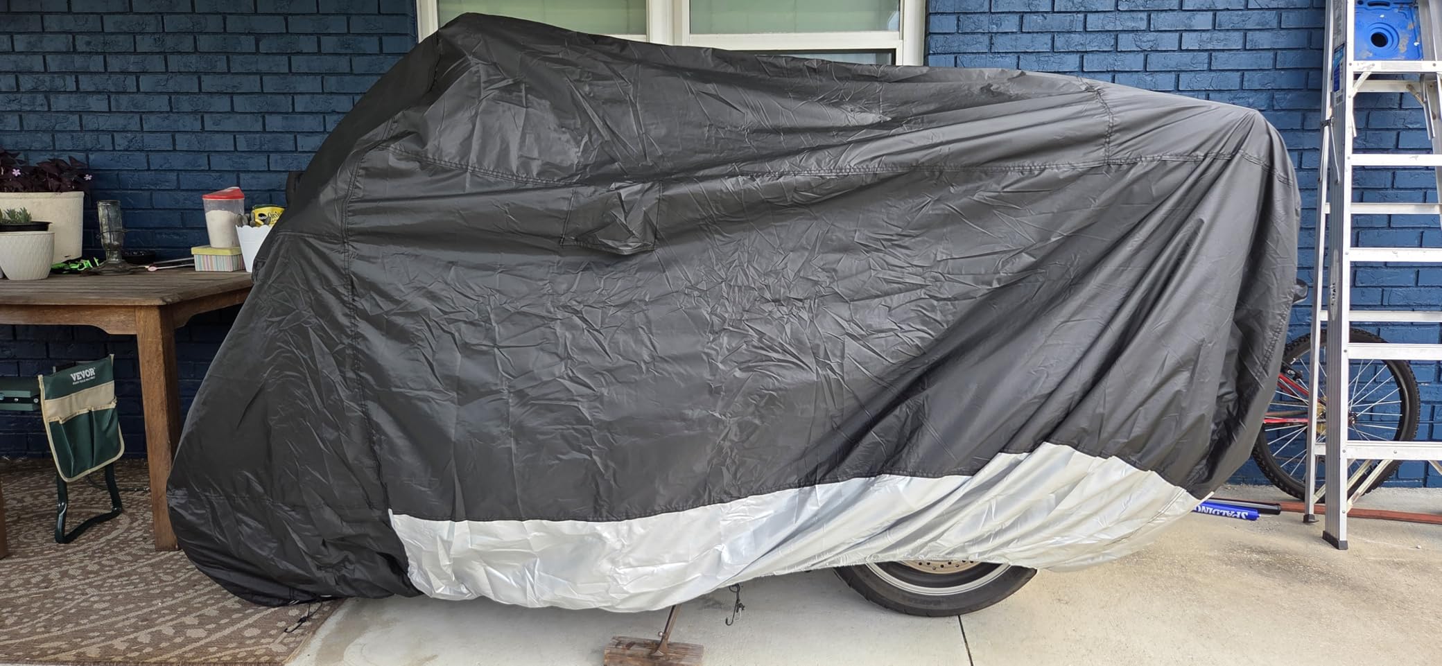 Nelson-Rigg Deluxe Motorcycle Cover, Weather Protection, Air Vents, Heat Shield, Windshield Liner, Grommets X-Large fits Medium Cruisers W/Accessories and Sport Touring bikes, Black customer photo 1