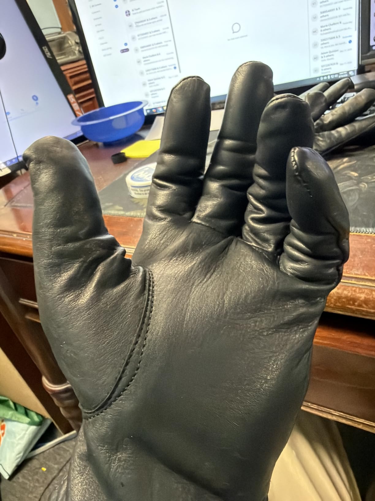 Milwaukee Leather SH734 Men's Black Thermal Lined Leather Motorcycle Gloves w/Cinch Wrist Closure customer photo 1