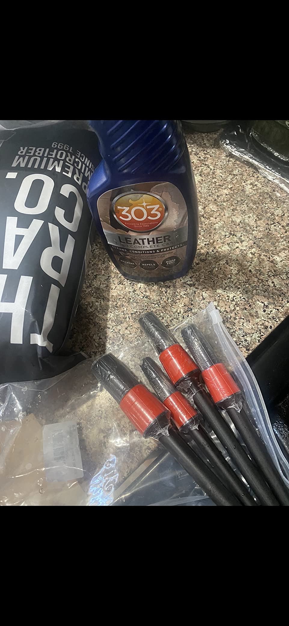 303 Products Leather 3-In-1 Complete Care - Cleans, Conditions, & Protects - Helps Prevent Fading & Cracking - Rinse Free Formula - Repels Dust, Lint, & Staining, 16 fl. oz. (30218CSR) Packaging May Vary customer photo 1