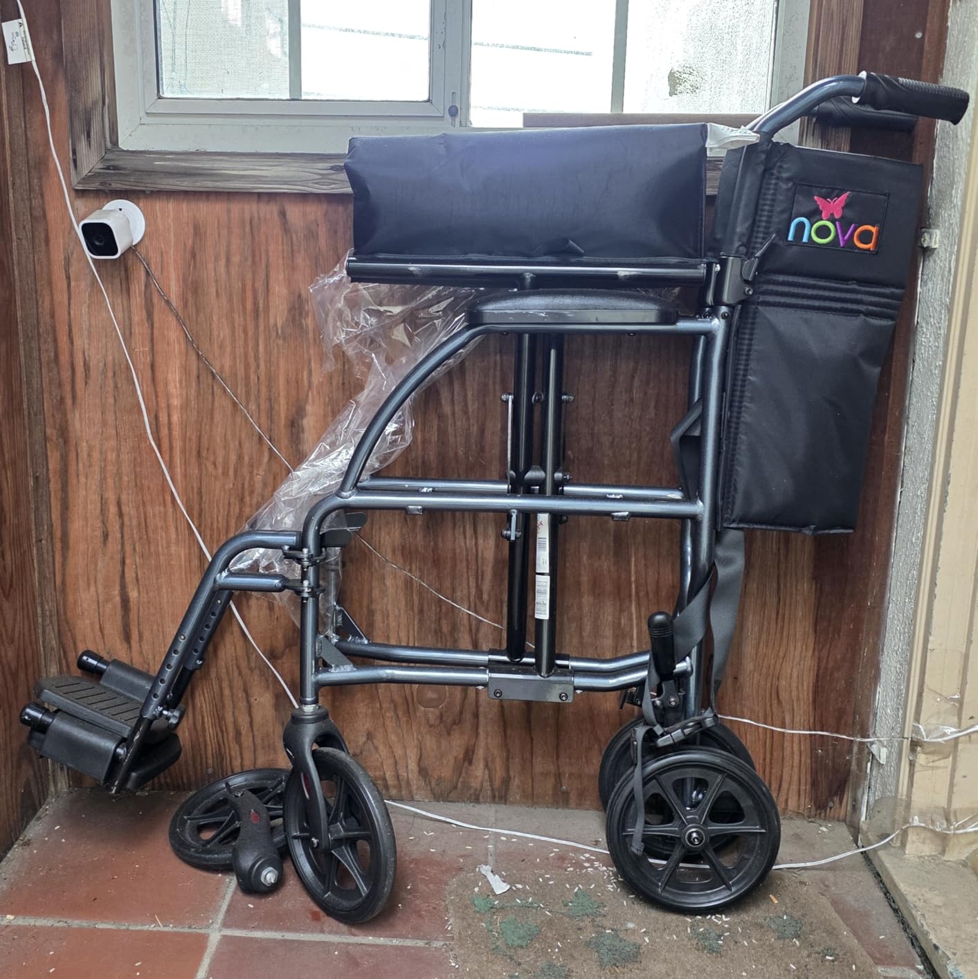 NOVA Ultra Lightweight Transport Wheelchair for Adults, Foldable Travel Wheelchair with 19” Seat Width, Compact Design, Easy to Carry, Black customer photo 2