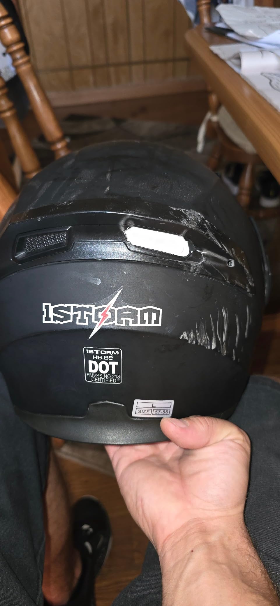 1Storm Motorcycle Modular Full Face Helmet Bike Flip up Dual Visor Sun Shield: HB89 Matt Black customer photo 2