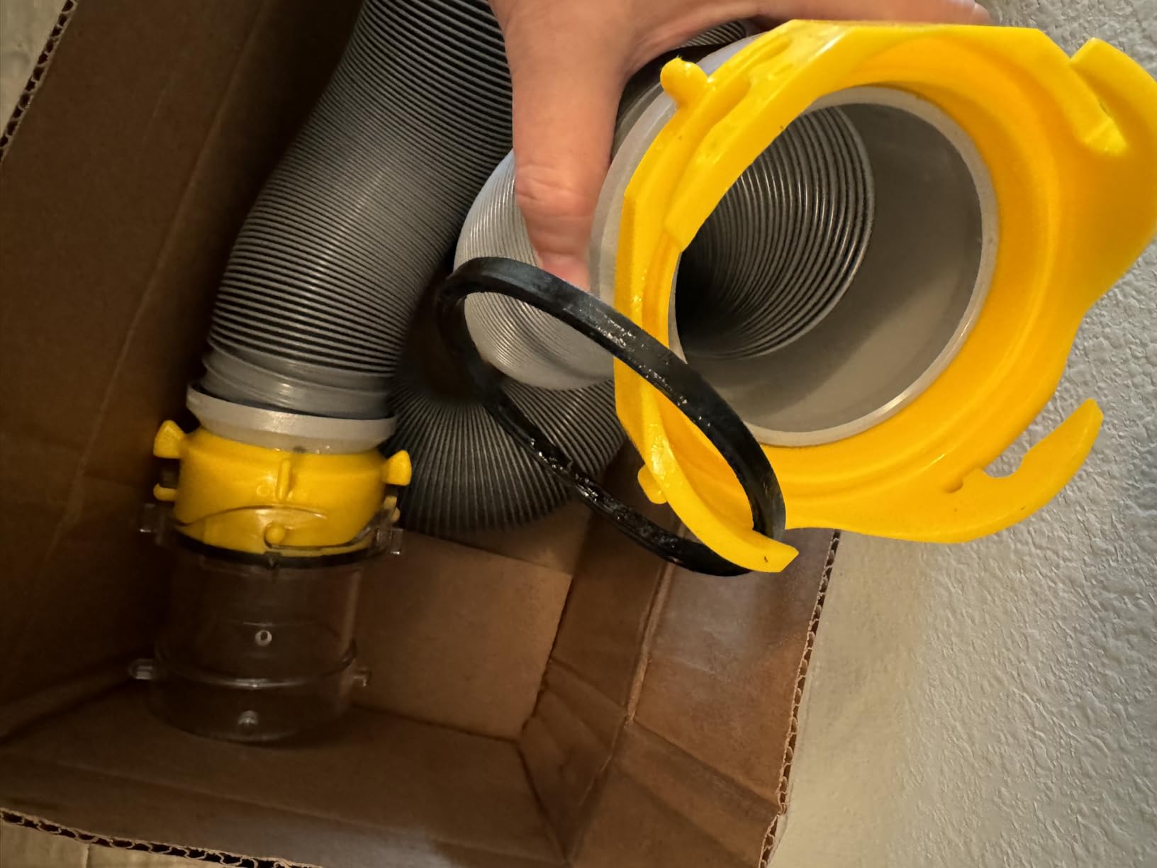 Camco Deluxe 20ft Sewer Hose Kit - Includes Features Pre-Attached Swivel Fittings & Includes Clear RV Sewer Elbow, (2) Heavy Duty 10ft Sewer Hoses, (2) Storage Caps, & Bonus Clear Extender - 39658 customer photo 1