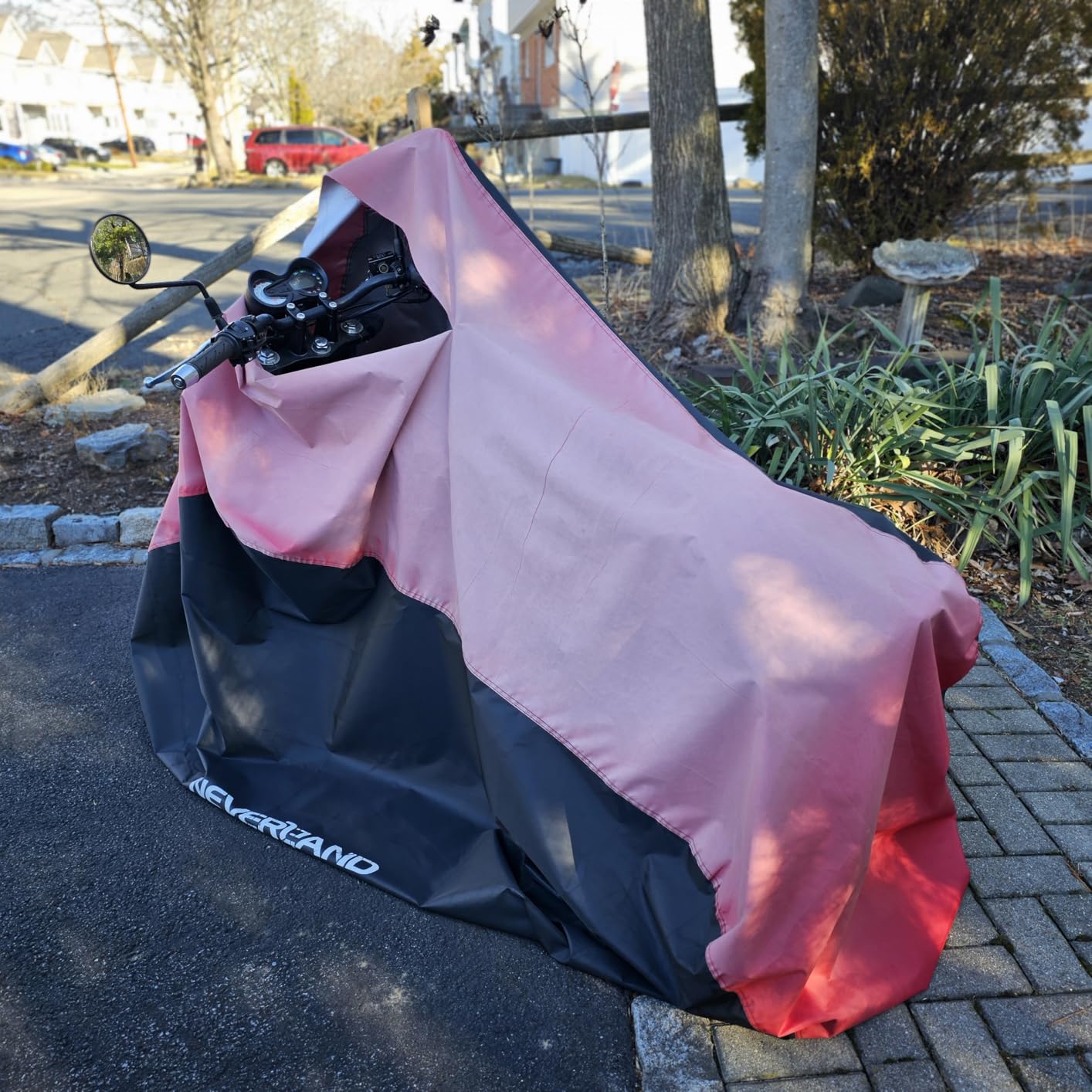 NEVERLAND Motorcycle Cover Waterproof Outdoor Heavy Duty with 2 Lock-Holes customer photo 2