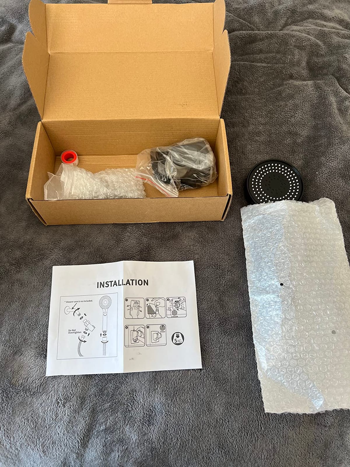 MIAOHUI Black High Pressure Shower Head with Hose and on off Switch customer photo 1