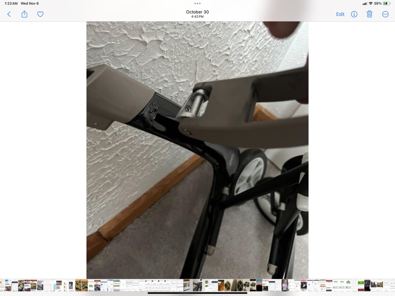 byACRE Carbon Ultralight Rollator Walker with Organizer Bag, Wide Track, Oyster White customer photo 1