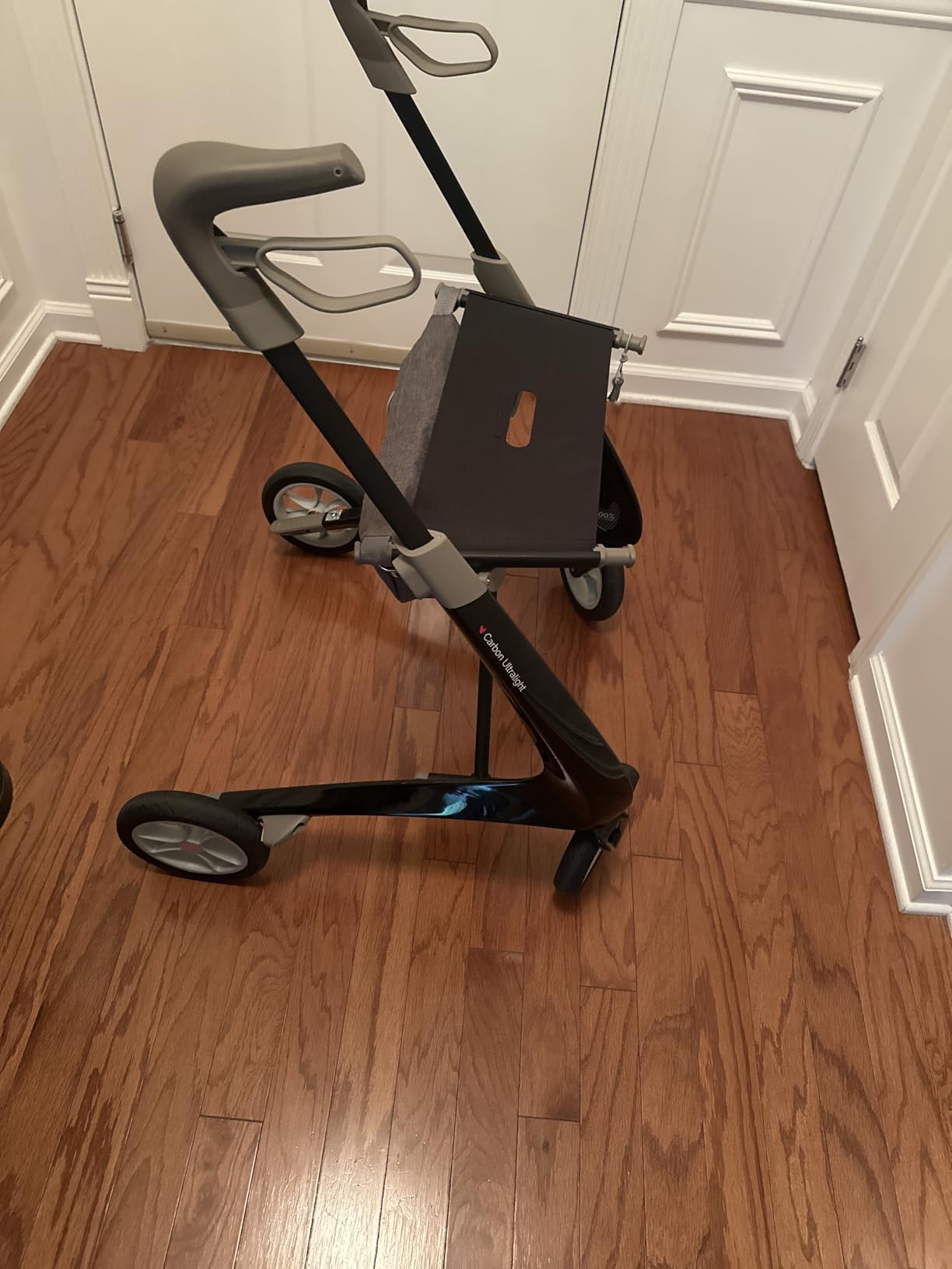 byACRE Carbon Ultralight Rollator Walker with Organizer Bag, Wide Track, Oyster White customer photo 2