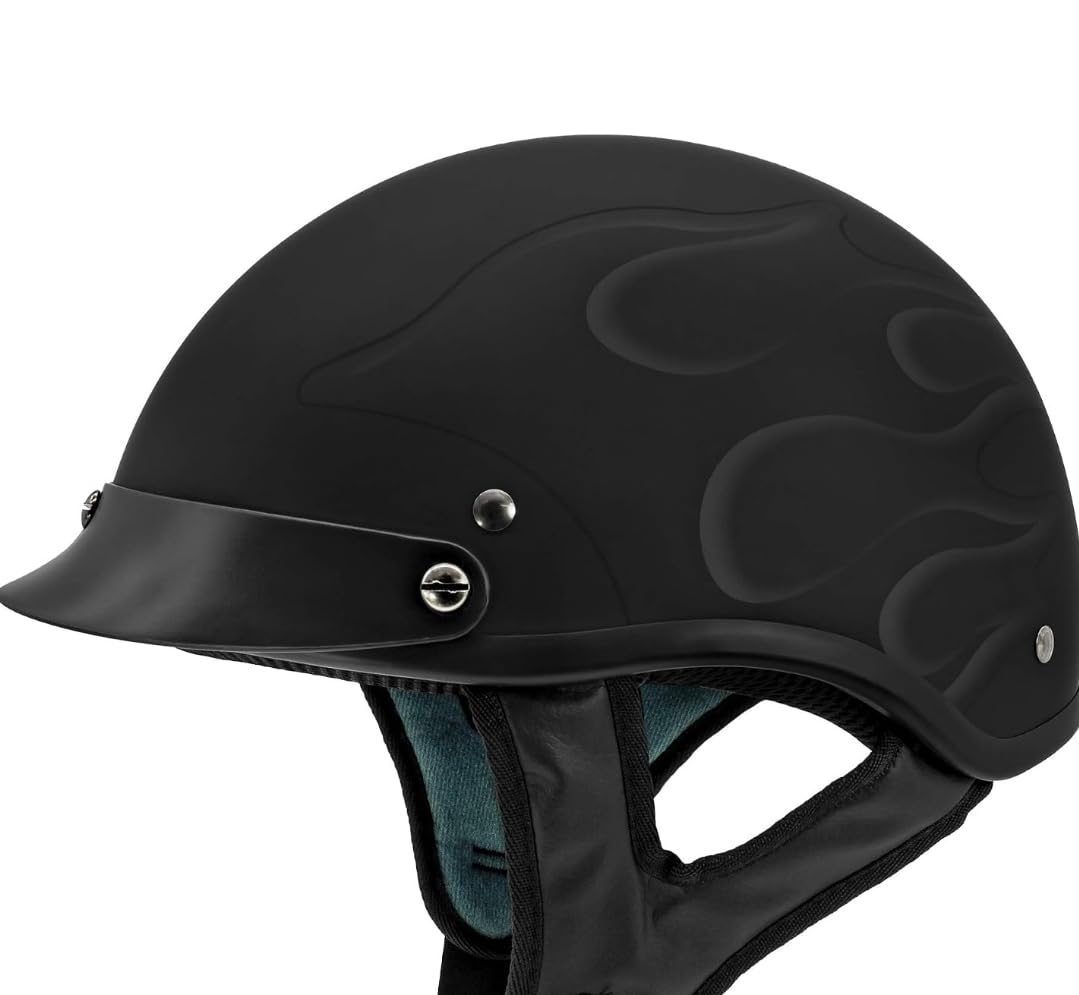 VCAN Cruiser Solid Half Face Motorcycle Helmet DOT Approved customer photo 1
