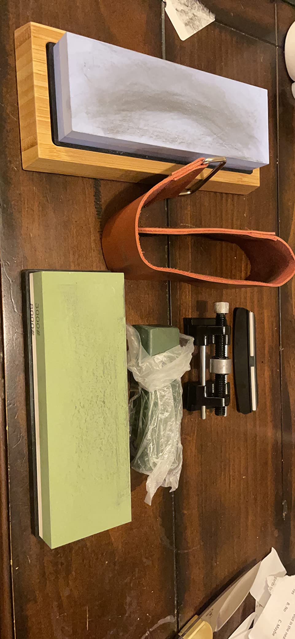 Whetstone Knife Sharpening Stone Set, Double-Sided Grit 400/1000 3000/8000 customer photo 2