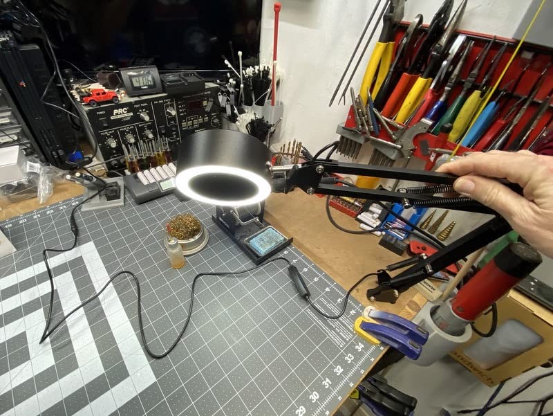 3-in-1 Solder Fume Extractor Smoke Absorber Fan Lamp with 2 Helping Hands and 3 Carbon Filters, 10 Brightness 3 Light Colors, for Stained Glass Laser Cutter ESD DIY Working Soldering Rework Station customer photo 1