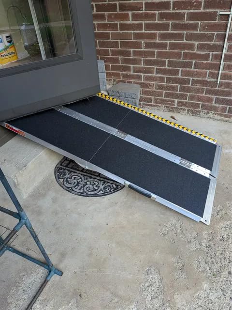 VNN Portable Wheelchair Ramp 8FT, Seamless Non-Slip Aluminum Ramps for Wheelchairs for Home, Handicap Wheelchair Ramps for Home Steps, Aluminum Loading Dock Plates customer photo 1