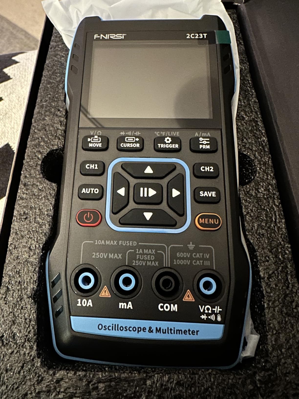【Upgraded Model 2*P6100 Probe】 FNIRSI 3 in1 Oscilloscope/Multimeter/DDS Signal Generator with 2 Channels, 10MHz Bandwidth, 50MSa/s Sampling Rate, 10000 Counts, Voltage, Current, Capacitor, Resistor customer photo 1