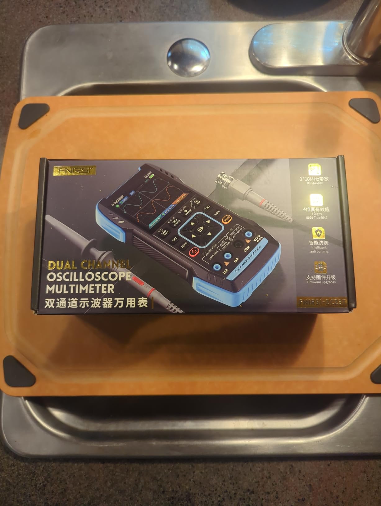 【Upgraded Model 2*P6100 Probe】 FNIRSI 3 in1 Oscilloscope/Multimeter/DDS Signal Generator with 2 Channels, 10MHz Bandwidth, 50MSa/s Sampling Rate, 10000 Counts, Voltage, Current, Capacitor, Resistor customer photo 2