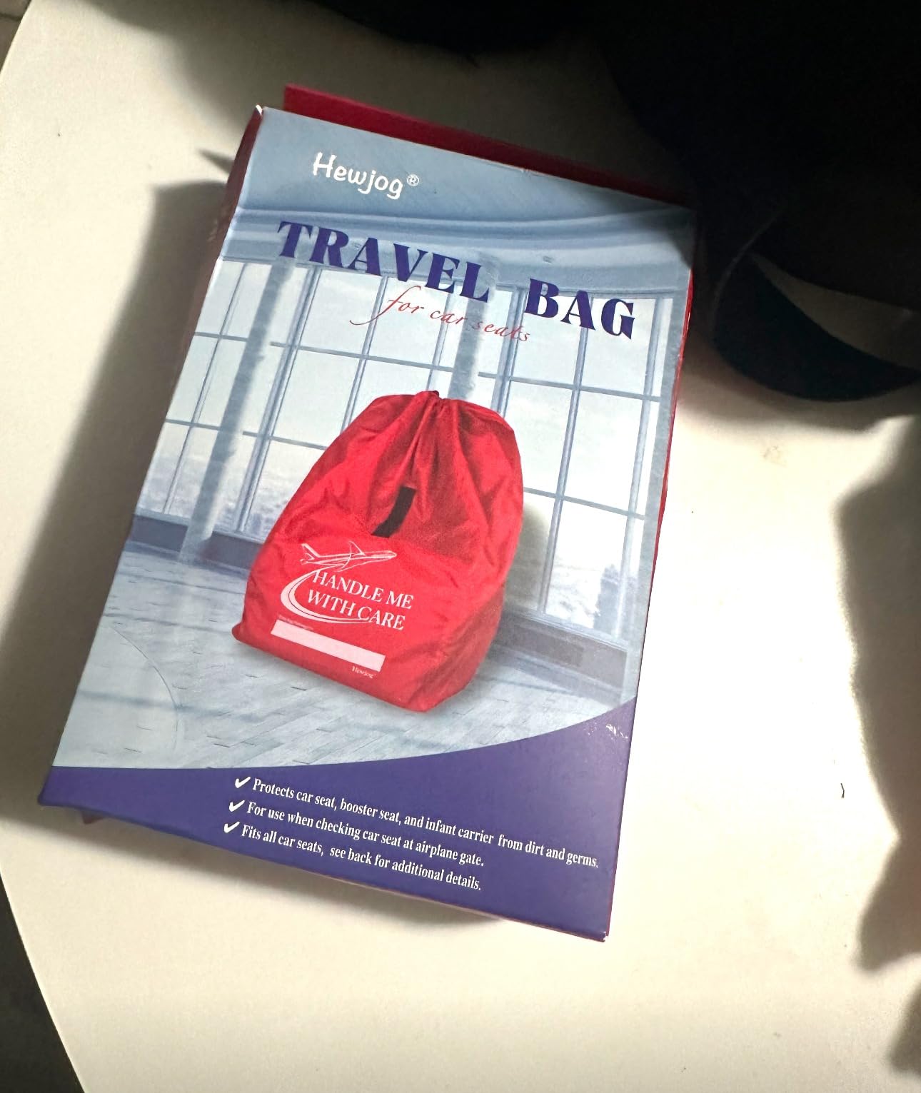 Car Seat Travel Bag for Airplane, Carseat Cover for Air Travel for Infant Carriers Booster Convertible, Red customer photo 1
