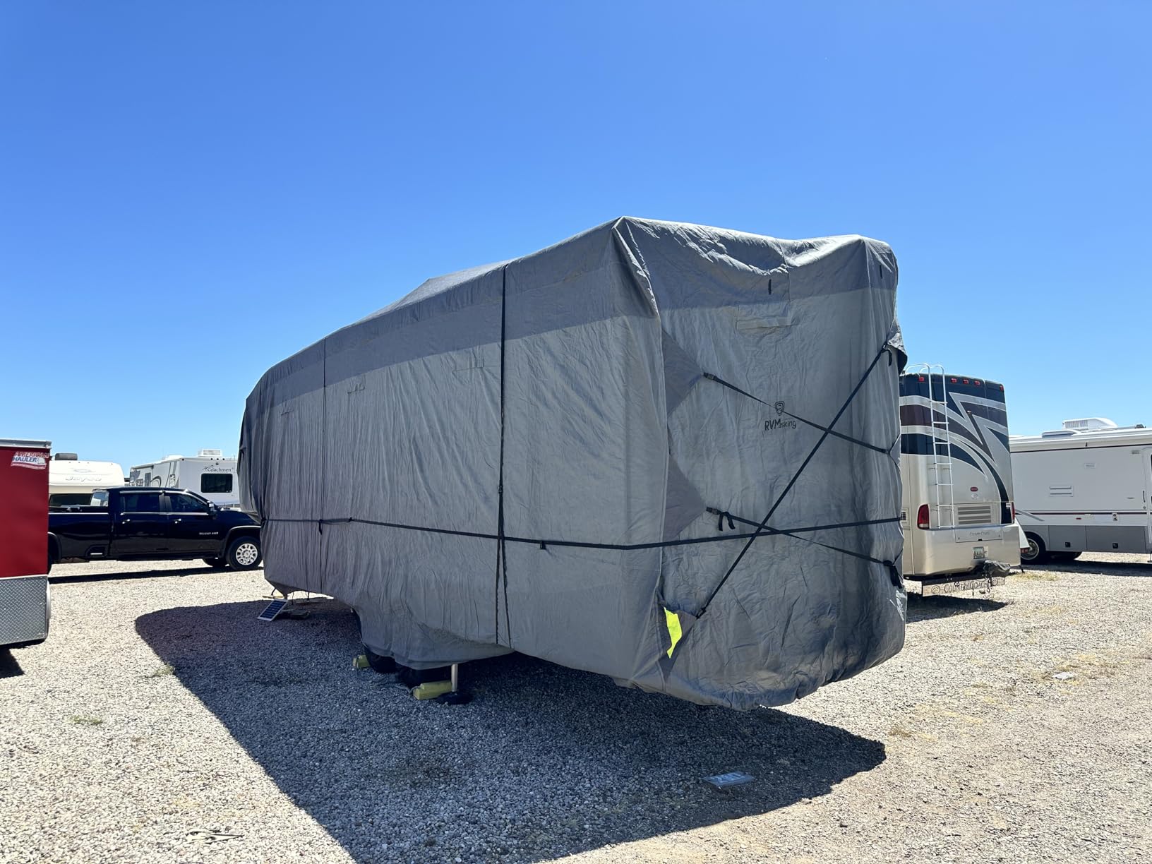 RVMasking Travel Trailer RV Cover, 9-Layer Heavy Duty Waterproof,22-24ft customer photo 2