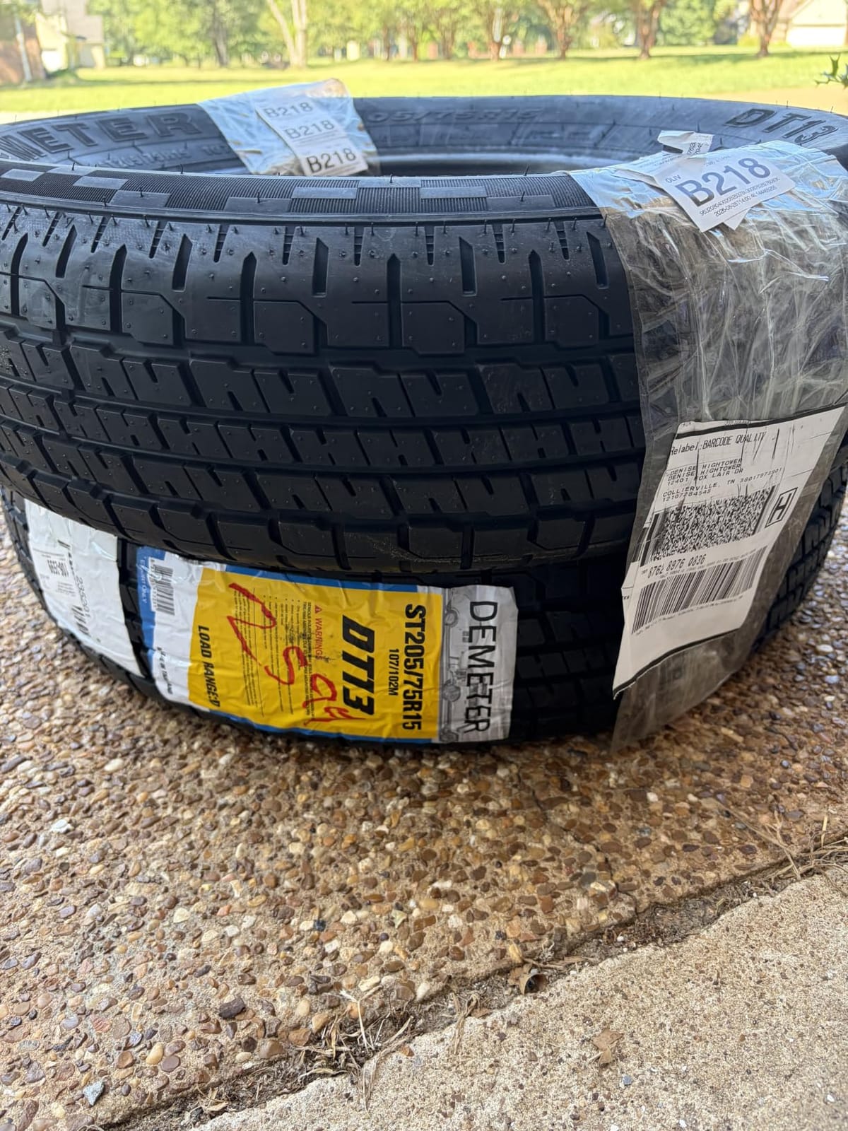 DEMETER Set 4 Radial Trailer Tires 205/75R15,Heavy Duty ST 205/75R15, 8 Ply Load Range D All Season Traction customer photo 2