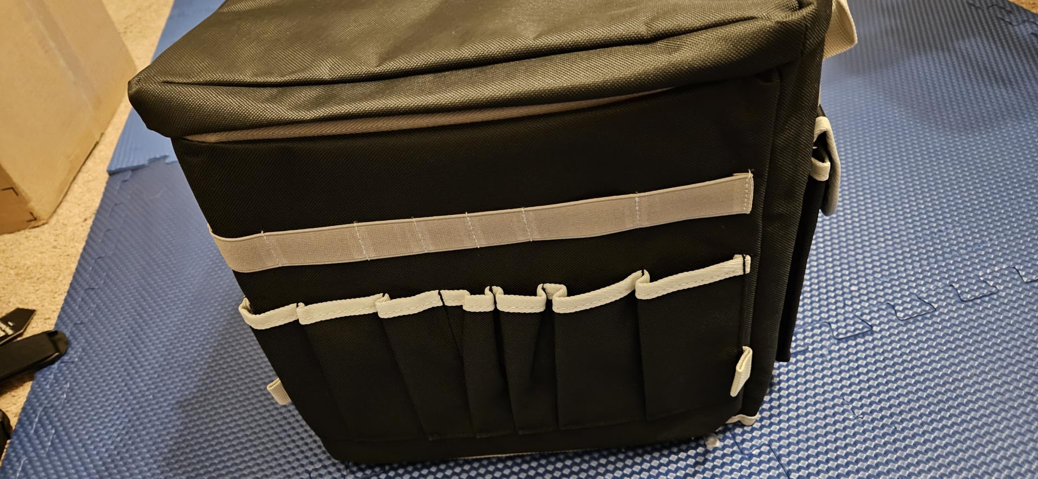 Kayak Crate Bag Durable Saltwater- Resistant Kayak Fishing Bag with 3 Fishing Rod Holders Large Kayak Fishing Tackle Storage Bag for Milk Crate-13x13 in customer photo 1