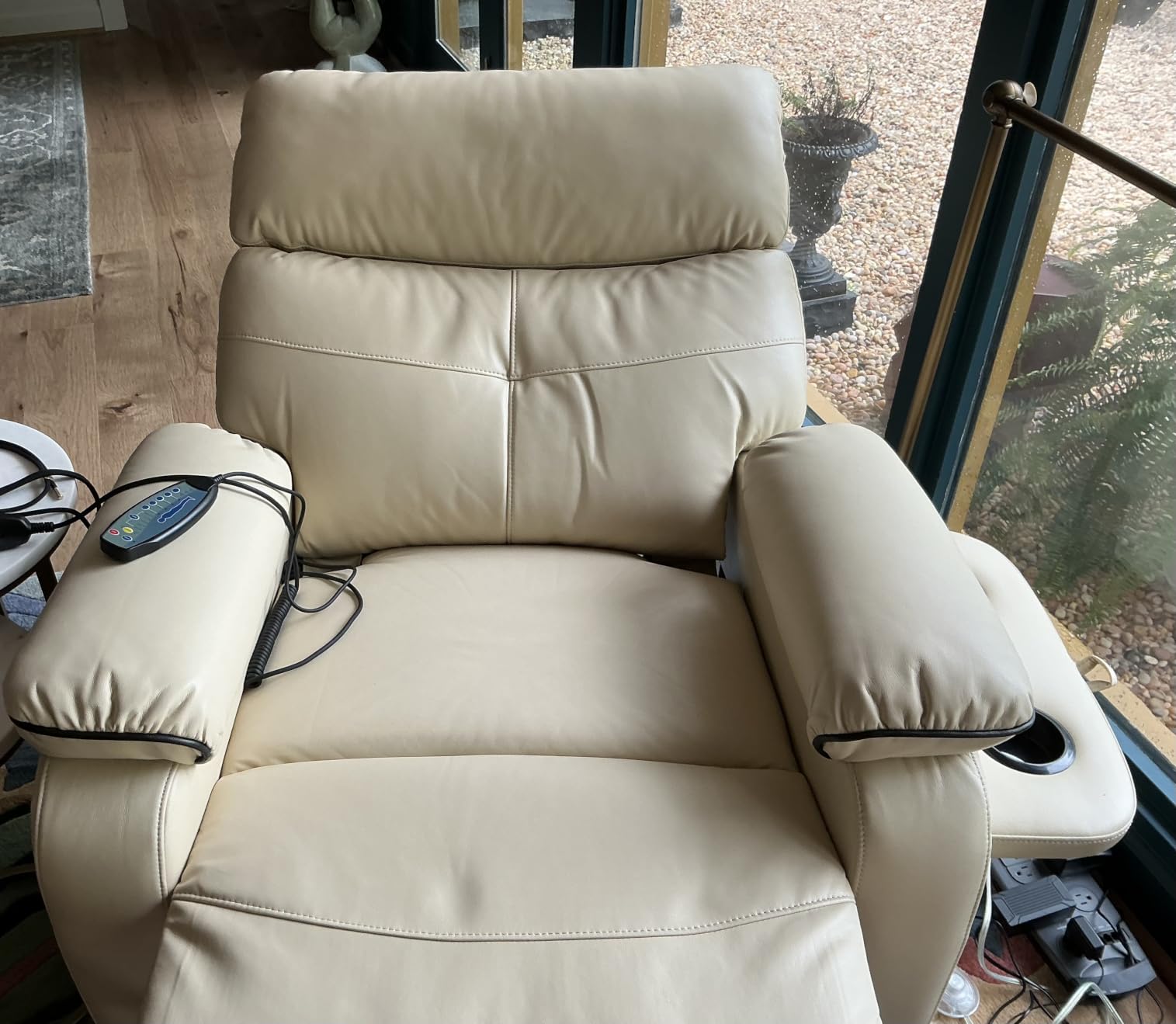 Dual Motor Power Lift Recliner Chair for Adult & Elderly, Leather, Beige customer photo 2