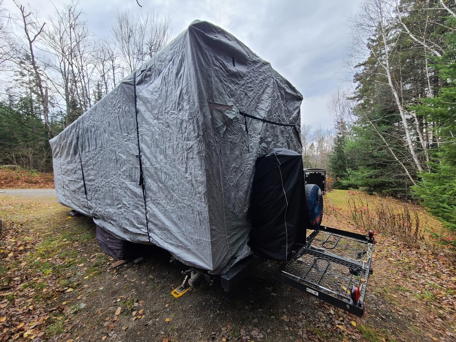 5th Wheel RV Covers 34' ~ 37', Upgraded 9-Layers Top Heavy-Duty Fifth Wheel Travel Trailer Cover, Windproof Waterproof Toy Hauler Camper Cover RV Skirting for Winter Snow Protection customer photo 1