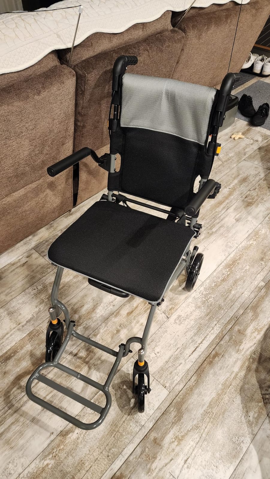 Transport Wheelchairs for Adults Lightweight Foldable Transport Chair with Telescopic Handle, Portable Folding Travel Transfer Wheel Chairs for Seniors customer photo 1