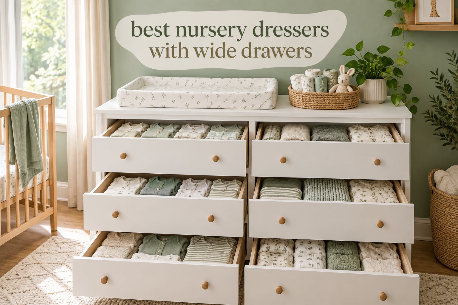best nursery dressers with wide drawers